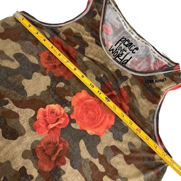 2pc Peace Love World “I Am Blessed” Velvet Bomber Jacket & Floral Camo Tank Set - Picture 13 of 16